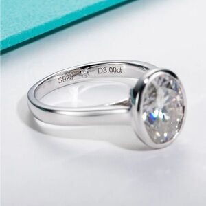 Stunning 3-0-carat-genuine-moissanite diamond sterling silver ring